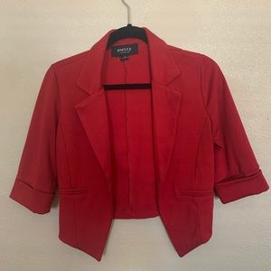 Cropped Red Blazer